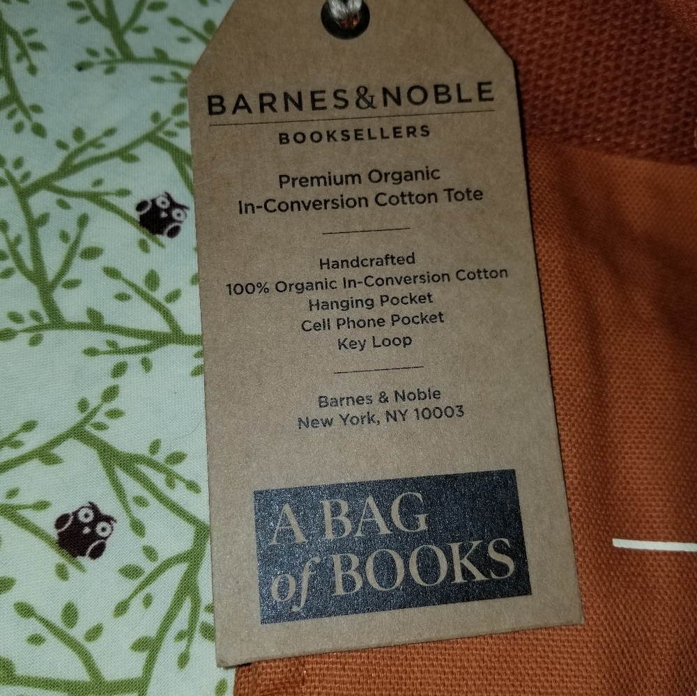 Warm Barnes And Noble Sunset Brown Cotton Canvas Bag - Picture 4 of 5